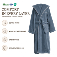 Robe Kimono Unisexe Col Revers Deux Faces Bleu Marine Confortable et Doux pour la Peau Idéal pour le Matin et les Fêtes Longueur Mi-Mollet pour Femme