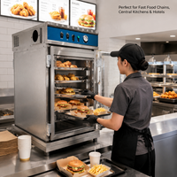 Lemari Penyimpanan Makanan Komersial dengan Pengukur Tekanan, Penghangat Makanan Berinsulasi Multi Kompartemen untuk Toko Makanan Cepat Saji Gaya KFC