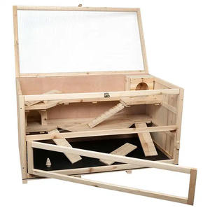 <span class=keywords><strong>Cage</strong></span> à animaux en bois à ouverture facile avec escalier intérieur Petite maison pour hamsters Chinchillas Lapins - Product Image 4