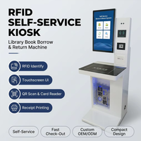 Kioscos de Autopago para Bibliotecas HAUMR, Kiosco de Autoservicio para Bibliotecas, Equipo para Devolver y Prestar Libros, Lector de Tarjetas HF de Pie, Disponible las 24 Horas