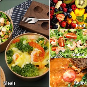 Tigela pla compostável descartável tirar kraft bambu fibra papel salada tigela sopa lancheira - Product Image 5