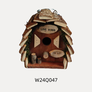 Handgemaakt Buitenhout Vogelhuisje Met Haak Voor Balkon Tuin Binnenplaats Groothandel Vogelnesthouder Voor Huis Tuin - Product Image 4