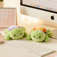 En gros, Peluche tortue mignonne aux couleurs fruitées, créative, douce, allongée, pendentif tortue, porte-clés animal en peluche de simulation