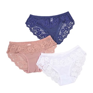 Sous-vêtements string pour femmes, sexy, doux, confortables, taille haute, amusants, mignons, en maille, lingerie, logo à la taille, uni, teinture unie - Product Image 4