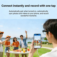 Lunettes caméra HD 1080P/2K avec connexion Wi-Fi, 8MP, traduction IA, enregistrement de réunions, commande vocale tactile, chargement magnétique, appels téléphoniques