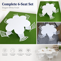 Ensemble table et chaises pour enfants en bois massif, forme de fleur, pour intérieur/extérieur, location pour fêtes et aires de jeux