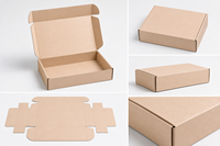 Dossiers en carton ondulé kraft avec logo personnalisé, doublure en éponge, emballage cadeau de luxe en carton gaufré pour robe, sous-vêtements, chemise, vêtements