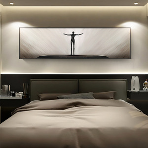 Peinture murale élégante en porcelaine cristalline représentant une silhouette de ballerine sur scène, idéale pour la décoration du salon. - Product Image 1