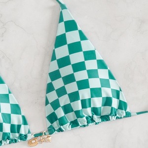 2026 Beach Ladies Two Piece String <strong>Bikini</strong> Set <strong>Mikro</strong> for Women Sexy Suit Brazilian Custom Gingham Swimwear Triangle Swimsuit - Product Image 4