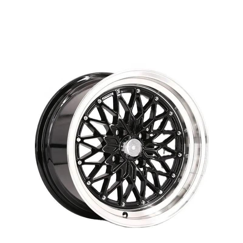 Fashion Deep Dish Machine Lip Alloy Wheels 15 4X100 With Rivets