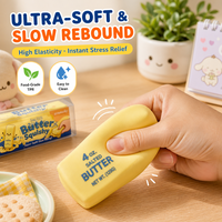 Jouet Squishy en forme de beurre à rebond lent en TPR, jouet anti-stress à presser, bâton de beurre sensoriel pour enfants et adultes