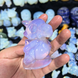 Offres Spéciales : Sculptures en Opalite Cubone, Bulbasaur Sculpté à la Main en Opalite, Pierres de Guérison, Opalite Rose, <span class=keywords><strong>Ditto</strong></span> pour Artisanat en Cristal et Cadeaux DIY - Product Image 4