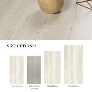Finition mate de tuile de porcelaine d'aspect de <span class=keywords><strong>travertin</strong></span> ivoire pour la conception sans couture de plancher et de mur - Product Image 3