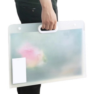 Porte-documents transparent A4 Ingenuity avec bouton en PP, sac de transport promotionnel pour usage professionnel, scolaire, bureau, portable, pour œuvres d'art - Product Image 3