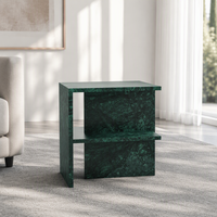 Table d'appoint de luxe en marbre Verde Alpi de Newstar Wholesale pour salon, à placer près du canapé