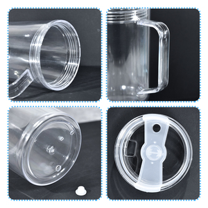 Önceden delinmiş Tumblers çift duvar kar küresi kahve bardağı kapak ve saman ile 40oz plastik kar küresi bardak ön matkap deliği - Product Image 4