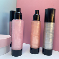 Spray fixant pour maquillage en gros, pêche, marque privée, végan, longue durée, spray fixant scintillant