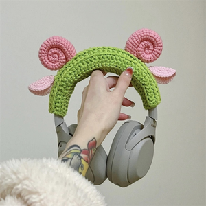 New Arrival Custom <strong>Funny</strong> Crocheted <strong>Headphone</strong> Cover Crochet Sheep Horn <strong>Headphone</strong> Accessory Animal Ears Headset Case - Product Image 4