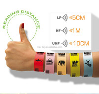 Bracelet en papier RFID d'impression haute définition Bracelet jetable 213 F08 NFC pour festival de musique électrique