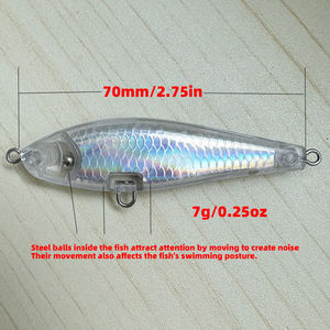 Leurre de pêche à la carpe non peint de 70 mm 7 g, corps de leurre de pêche à la carpe en crayon dur <span class=keywords><strong>pour</strong></span> <span class=keywords><strong>peinture</strong></span> personnalisée et fabrication de matériel de pêche - Product Image 6