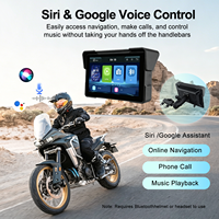 Écran HD IPS 7 pouces étanche IP67 500NIT, navigation GPS, Android Auto sans fil, Carplay portable pour moto