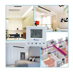 Ventilatore <span class=keywords><strong>a</strong></span> tubo 2/4 con valvole elettriche <span class=keywords><strong>a</strong></span> due fili con Display digitale termostato ambiente per unità ventilatori - Product Image 5