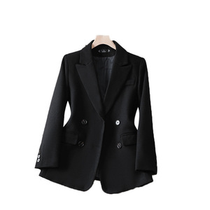 <b>Brown</b> <b>Wool</b> Blazer For Women Mid Length Warm Solid Color Autumn Winter Style - Product Image 5