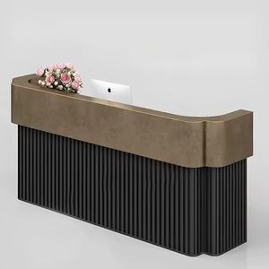 Luxury High-end <b>Reception</b> Desk Salon Nail Salon Beauty Salon Modern Hotel Welcome Bar Stainless Steel Cash Register - Product Image 5