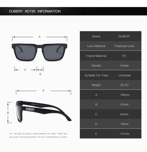 DUBERY 2025 Lunettes de <span class=keywords><strong>soleil</strong></span> pour femmes de haute qualité, verres ronds UV400, montures carrées bleues transparentes, rouges et jaunes pour femmes et hommes - Product Image 6