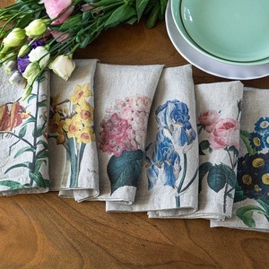 High Quality Green Ivy Printing Linen Table Runners Linen Cotton Blend Luxury Flax for Wedding Custom Pattern Wholesale - Product Image 4