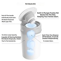 Poubelle pliable pour déchets d'animaux avec couvercle anti-odeur, grande capacité, pour chiens et chats, poubelle à litière, intérieur/extérieur, PP