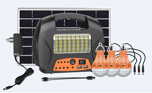 Năng lượng mặt trời ánh sáng DC ổ cắm AC Adapter Spotlight đèn bóng đèn chuyển đổi năng lượng mặt trời bảng điều chỉnh USB + Loại C quá tải màu xanh răng Loa FM Đài phát thanh - Product Image 4