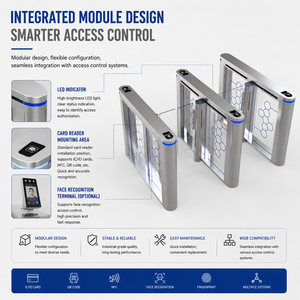 Porte automatique à moteur sans balais JSD avec lecteur de code QR pour campus intelligent - Product Image 5