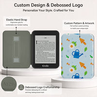 Casing Kindle Ringan dengan Cetak Personalisasi dan Tali Pegangan, Kindle 2026 6 inci, Pelindung Anti Benturan dengan Bagian Belakang Transparan
