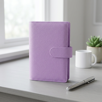 Carpeta de Anillas Recargable de Cuero Vegano de Lujo, 6 Anillas, A6, Cubierta de Cuero Suave con Textura Granulada, Planificador con Cierre Magnético