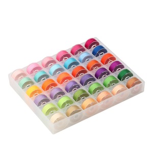 Boîte de <span class=keywords><strong>rangement</strong></span> simple en plastique carrée avec 144 bobines de fil à <span class=keywords><strong>coudre</strong></span> colorées, ensemble d'accessoires pour <span class=keywords><strong>machine</strong></span> à <span class=keywords><strong>coudre</strong></span> - Product Image 3
