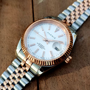 Роскошные автоматические механические мужские часы классические бревенчатые кольца Meiyouda с 8215 механизмом из стали с пятью бусинами 20 мм 39 мм - Product Image 2