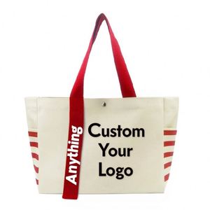 Custom High Quality Fashion Printed Letter Pattern <b>Canvas</b> Tote Bag Long Handle Foldable Design Large Capacity <b>Box</b> Packaging-Gift - Product Image 1