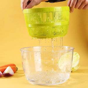 Essoreuse à salade de légumes Feuille de laitue Déshydrateur de légumes Verts Laveuse Sèche-linge Égouttoir Crisper Passoire pour lavage Séchage Feuillus - Product Image 4