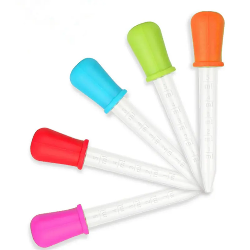 Petit compte-gouttes en plastique de Silicone transparent de 5ml, Pipette d'alimentation pour fournitures de laboratoire scolaires, alimentation de médicaments pour enfants et bébés