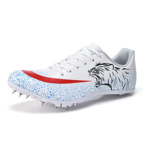 รองเท้าวิ่งกรีฑาแบบมีปุ่มสำหรับผู้ชายและผู้หญิง รองเท้าฝึกซ้อมวิ่งแบบกลาง ลายเสือ หน้าผ้า PU พื้นรองเท้าด้านนอกทำจากยาง สำหรับการเรียนการสอนด้านพลศึกษา - Product Image 3