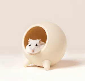 MOFESIPI Small Animal Hideout House Hamster Supplies Chinchilla Mini Hut Cute Squirrel Hedgehog Cooling Nest for Summer Dwarf