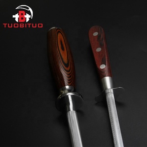Tuobituo Professional Diamond Steel <strong>Knife</strong> Sharpening Rod 8 Inch <strong>Kitchen</strong> <strong>Knife</strong> <strong>Sharpener</strong> With Pakka Wood Handle - Product Image 6