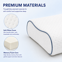 Oreiller ergonomique en mousse mémoire, contouré, couverture respirante, soutien nuque pour dormeurs latéraux & dos, pour chambr