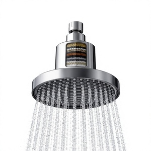 15 Stage Filtered <b>Shower</b> Head 6 Inch High Pressure Rain <b>Shower</b> Round Chrome ABS <b>Replaceable</b> Cartridge Anti Clog - Product Image 3