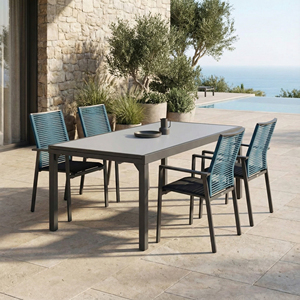 Sedia da <span class=keywords><strong>Esterno</strong></span> Moderna in Lega di Alluminio Verniciata a Polvere <span class=keywords><strong>Antracite</strong></span> con Tessuto a Rete Traspirante e Resistente per Parco e Giardino - Product Image 6