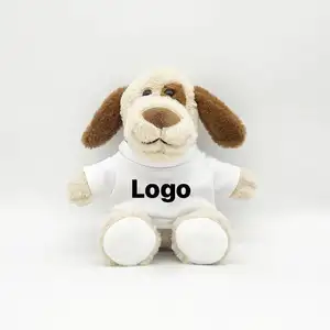 定制标志泰迪犬毛绒玩具衬衫新设计升华标志毛绒动物狗玩具漂亮礼物