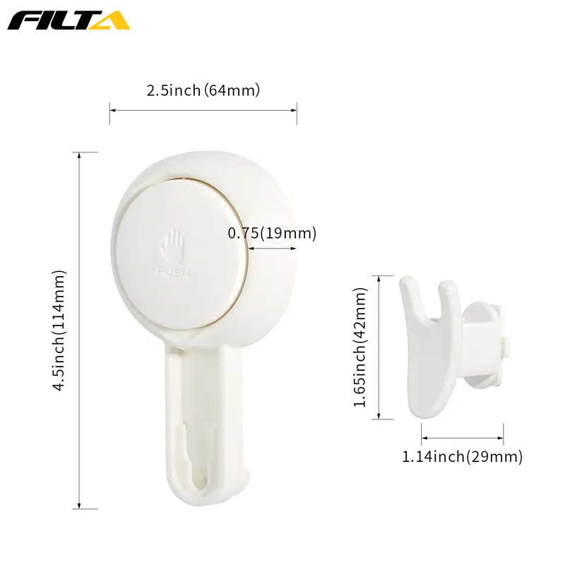Filta Shower Bathroom Strong Suction Cup Hanger Vacuum Suction Hook