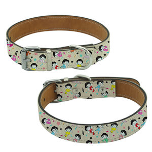 Collar ajustable de cuero PU para mascotas, correa de cuero para perros, personalizable por sublimación - Product Image 5