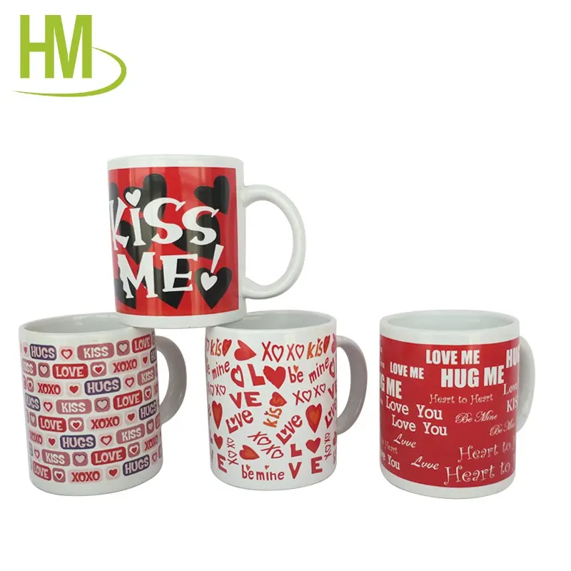 Tazas de café apilables de cerámica con logotipo personalizado, Juego de 4 tazas para San Valentín, para el Día del Padre, pareja